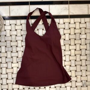 NWOT Lululemon Long Breath 2-in-1 Tank Light Support Redwood/Auburn